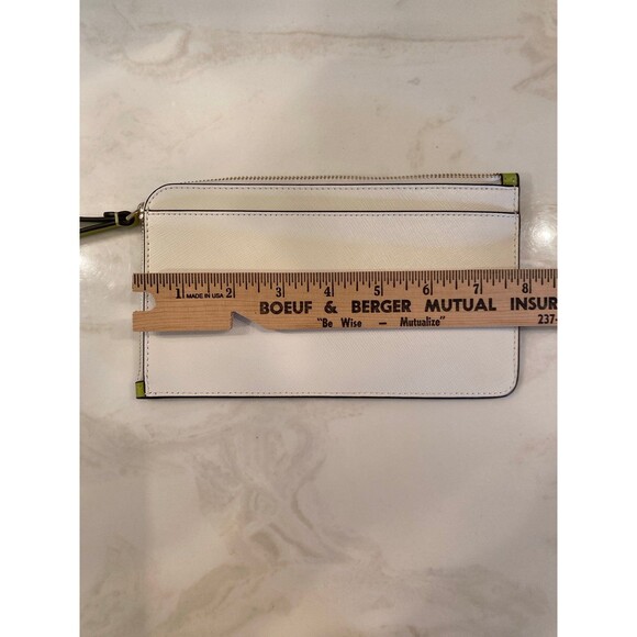 Kate Spade New York Lucy Zip Close Wristlet Wallet Clutch Cream & Green NWOT - Picture 10 of 11